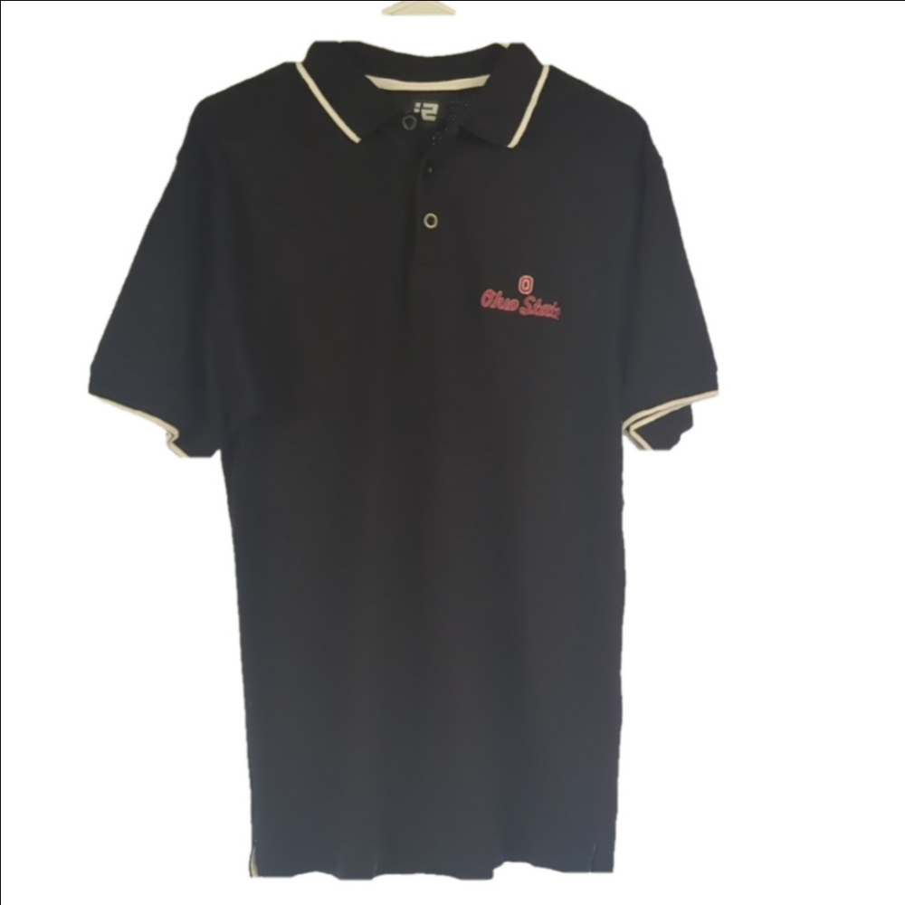 Ohio State Buckeyes Polo Shirt – Black Embroidered Logo, Size (Medium)